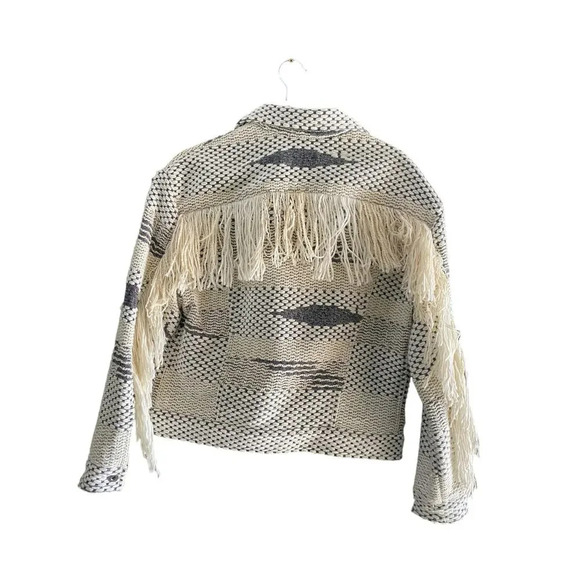 Levi's Made & Crafted Aztec Woven Fringe Trucker Jacket Size 0 - Picture 6 of 8